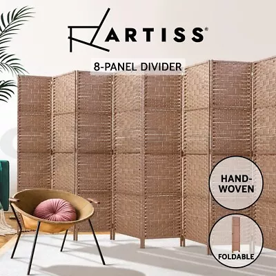 Artiss 8 Panel Room Divider Screen Partition Privacy Fold Stand Woven Natural • $110.95