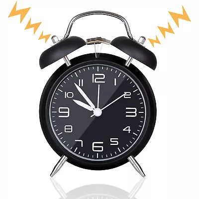 Twin Bell Loud Alarm Clock For Heavy Sleepers With Backlight Battery Operated • $16.89