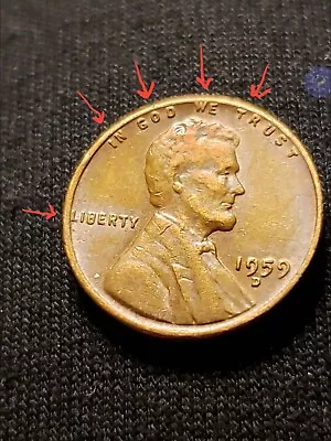 1959 D Lincoln Penny - Errors On Top Rim L On Edge 1st Year Memorial! RARE!  • $275.75