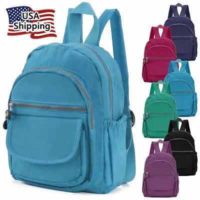 Waterproof Mini Backpack Women Purse Nylon Shoulder Rucksack Small Bag Travel US • $15.59