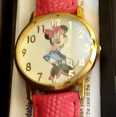 M.Z. Berger Disney Minnie Mouse Watch Quartz Crystal Pink Strap • $10