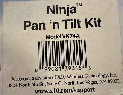 X10 Ninja Pan 'n Tilt Camera Kit Model VK74A ~ New In Box • $24.99