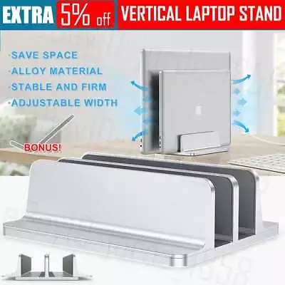 Aluminum Vertical Laptop Stand Adjustable Holder For MacBook Notebook Desktop AU • $24.95