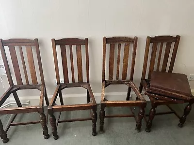 4x Oak Vintage Dining Chairs • £30