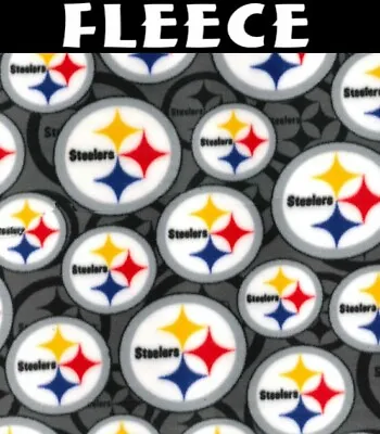 $18.95 • Buy NFL Pittsburgh Steelers Gray Logo 70356-D Fleece Fabric By The Yard