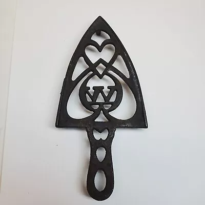 Vintage Cast Iron Trivet Heart W Hot Pot Rest • $19.99