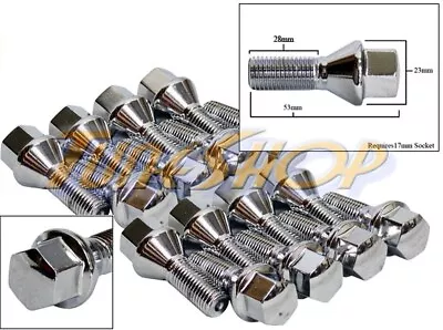16 VW 28MM TUNER WHEELS RIMS LUG BOLTS NUTS 12x1.5 CONE TAPER CONICAL CHROME • $33.95