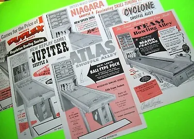 Arcade Game Flyers Rifle Basketball Hockey Bowling Alley 1950s Coin-Op Amusement • $23.20