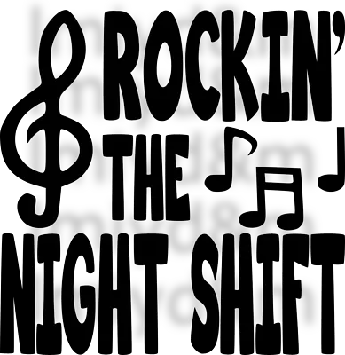 Rockin' The Night Shift Vinyl Car Decal Sticker Laptop Window 12  Color Choices • $10.79