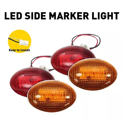 For 99-10 Ford F350 F450 F550 Dually Bed LED Fender Side Marker Lights Amber/Red • $13.99