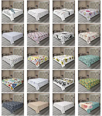 Ambesonne Modern Pattern Flat Sheet Top Sheet Decorative Bedding 6 Sizes • $29.99