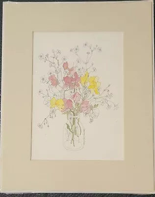 1980s Mary Lou Rich Goertzen Floral Botanical Print • $49.90