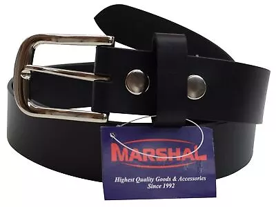 New Marshal Casual Belt 1.5  Wide Top Grain Genuine Leather Silver Buckle • $17.74
