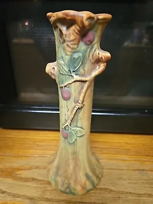 Vintage Weller Pottery Baldin Early Earth Tone  Green Apple Tree Vase Beautiful  • $85