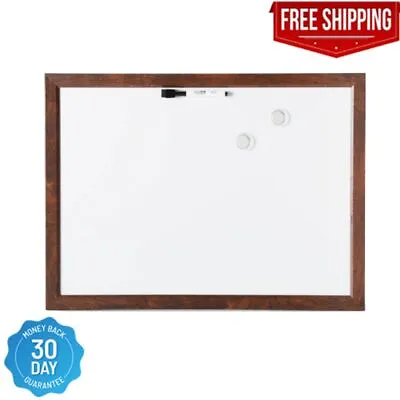 Magnetic Dry Erase White Board With Wooden Frame Easy To Write & Clean 17 X23  • $12.23