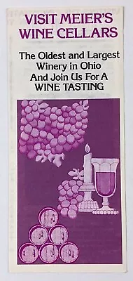 1980s Meier's Wine Cellars Cincinnati Ohio Vintage Travel Brochure Tasting Tours • $12.99