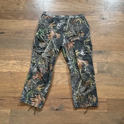 Vintage Mossy Oak Pants Mens XL Brown Camo Double Knee Chamois Hunting Outdoors • $23.19