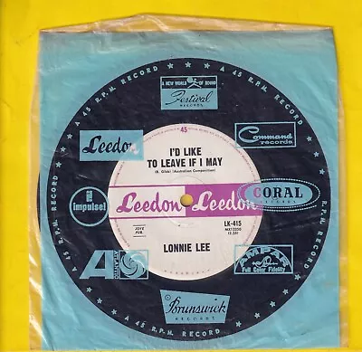 Lonnie Lee (rare Bee Gees) 45rpm Single- I'd Like To Leave If I May / Acres Of • $79.99