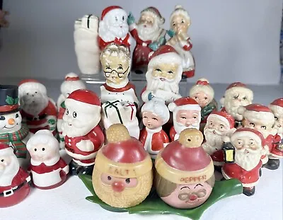 $15 • Buy Huge VTG LOT Salt Pepper Shakers Santa Claus Xmas Snowman Japan Holiday