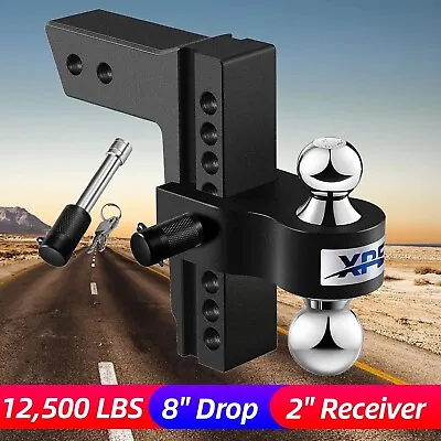 XPE 2  Receiver Adjustable Drop Hitch 8  Drop Rise Truck Trailer Hitch 12500 LBS • $119.99