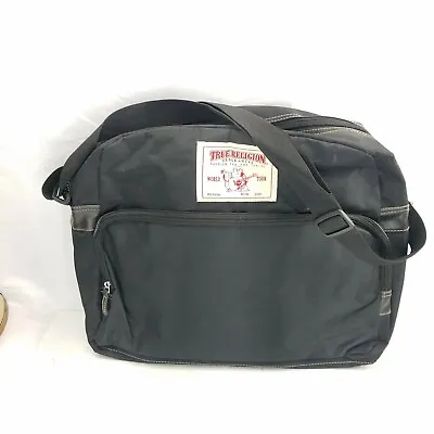  TRUE RELIGION Black Duffel Travel Bag Weekend Carry Tote Gym Bag • $23.09