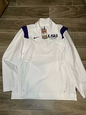 Nike LSU Tigers Jacket On Field Performance Quarter-Zip Mens 2XL Jacket White • $64.99