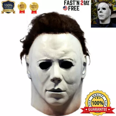 Michael Myers Mask Halloween Full Head Scary Horror Murderer Cosplay-Adult Size • $18.99