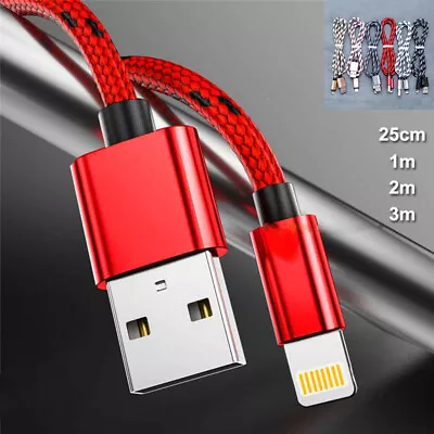 2m 3m USB Cable For IPhone 14 13 12 11 Pro X XR XS Max 8 7 6 5 Fast Charger Cord • $7.49