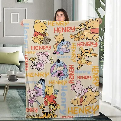 Personalized Name Blanket Personalized Classic Winnie The Pooh Blanket Winnie • $64.99