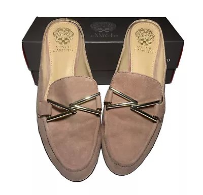 Vince Camuto Dusty Rose Slip On Flat Loafers Kidsuede Leather Size 8.5M VP-IVAH • $29.99