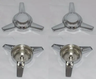 $59.95 • Buy 4 Pieces Bolt Stud Mount Spinner Tribar Knockoff Chrome Wheel Rim Center Caps
