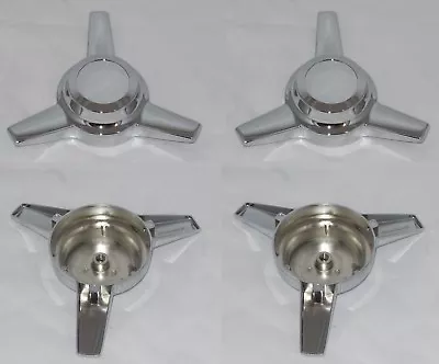 4 Pieces Bolt Stud Mount Spinner Tribar Knockoff Chrome Wheel Rim Center Caps • $59.95