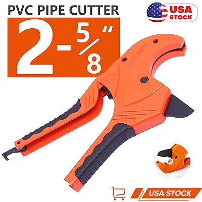 PVC Pipe Cutter 2-5/8  (65mm O.D.) Tubing Tube Cutter Ratchet Cutting Tool  • $17.98