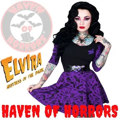 Elvira Comic Icons Purple Skater Dress • $50