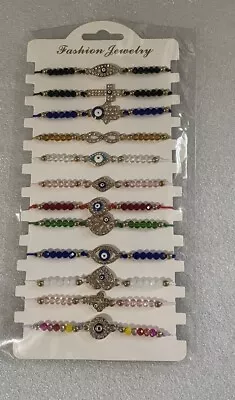 12 Pcs Evil Eye Bracelets Mexican Hamsa Bracelet Set  Assorted Colors • $12