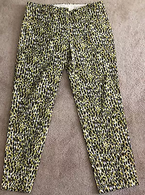 J Crew Cafe Capri Abstract 64914 Cuff Hem Cotton Blend Pants Sz 4 • $14.95