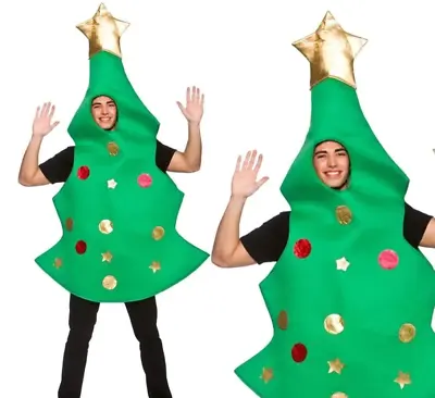 Christmas Tree Costume Mens Novelty Xmas Fancy Dress Outfit One Size • £22.99