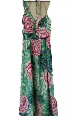 Moulinette Soeurs Womens Dress 2 Green Floral Adjustable Straps + Halter Anthro • $16