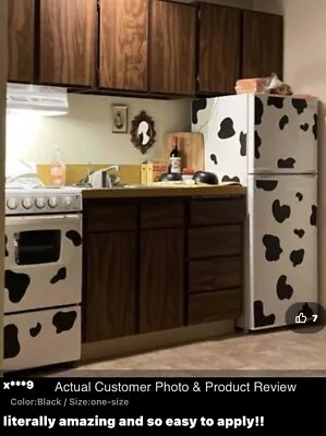 $11.19 • Buy NEW Cow Print Spots Door Wall Appliance Cabinet Furniture Decor Stickers Decals