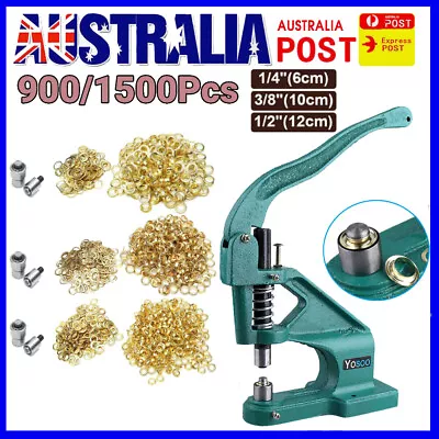 900/1500 Grommets Grommet Eyelet Hole Punch Machine Hand Press Kit 6/9/12mm • $51.89