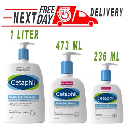 Cetaphil Gentle Skin Cleanser 236 ML - 473 ML - 1L - Free Nextday Delivery • £36.99