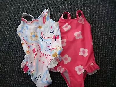 2x 12-18 Months Baby Girls Swimming Costume. Worn Once. ASDA George • £3