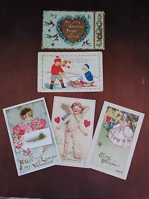 Vintage Valentine Postcards Lot Of 5 • $6.95