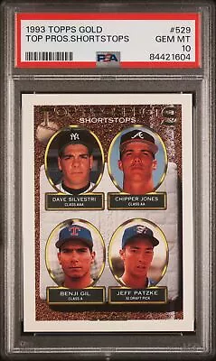 1993 Topps Gold #529 Chipper Jones Braves Hof Top Prospects Psa 10 • $55.05