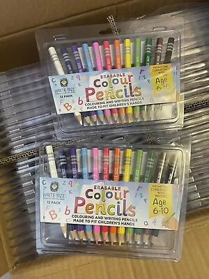 Job Lot Of 60 Colouring Pencils Kids Age 6-10 Write Size (5 Packs Of 12)Free P&P • £6.95