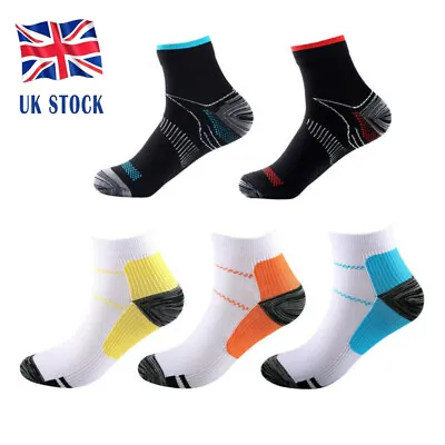 Compression Socks Arch Ankle Men Women S-XL Plantar Fasciitis Running Support • £3.99