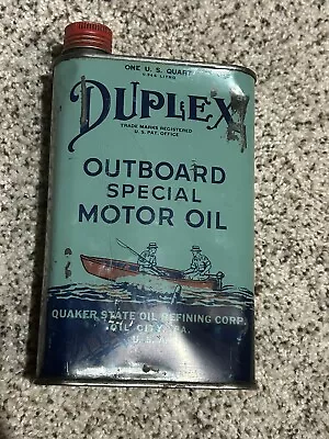 Vintage Fishing Boating Gas Duplex Outboard Special Motor Oil Can • $65