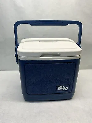 Vintage Igloo Legend 10 Mini Drink Cooler Blue White 1990 Made In USA - Used • $10.50