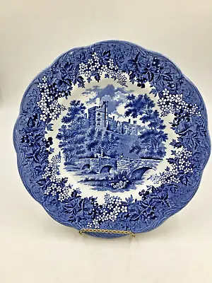 J & G Meakin Romantic England Derbyshire Haddon Hall Blue 10” Dinner Plate • $11.99