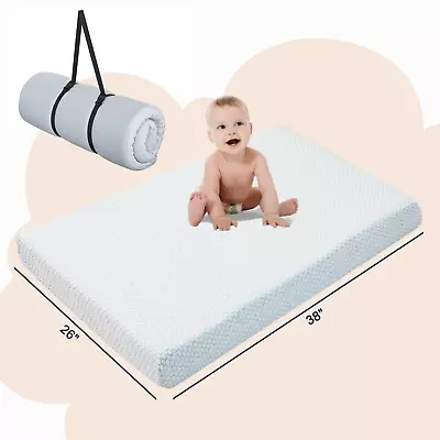 Crib Mattress Memory Foam Pad Toddler Bed Waterproof Removable Cover 38 X 26  • $32.98